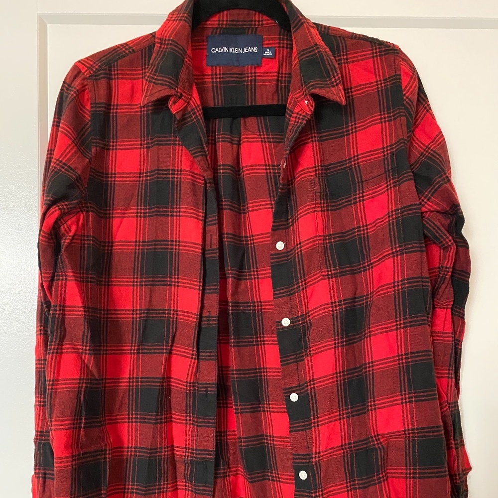 Calvin Klein Plaid Button Up